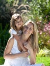 Mother with her Daugther in summer outdoors Royalty Free Stock Photo