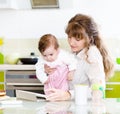 Mother and her little daughter with tablet pc Royalty Free Stock Photo