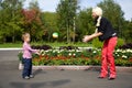 Mother and her son playing with ball Royalty Free Stock Photo