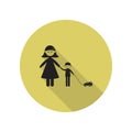 mother with her son on a walk long shadow icon. Simple glyph, flat vector of FAMILY icons for ui and ux, website or mobile Royalty Free Stock Photo