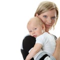A mother and her tired cute baby boy Royalty Free Stock Photo