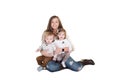 A mother and her twin babies Royalty Free Stock Photo