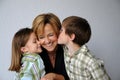 Mother and her two happy  kids Royalty Free Stock Photo