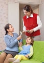 Mother hires nanny Royalty Free Stock Photo