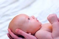 Mother hold baby in hands Royalty Free Stock Photo