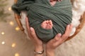 mother hold feets of newborn baby Royalty Free Stock Photo