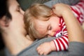 Mother hold sleeping baby Royalty Free Stock Photo