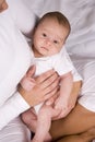 Mother holding baby boy in her arms Royalty Free Stock Photo