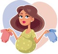 Mother Holding baby Onesies Vector Cartoon Royalty Free Stock Photo