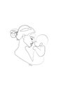 Mother Holding a Baby Print, Printable Nursery Line Art