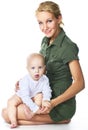 Mother holding her baby boy Royalty Free Stock Photo