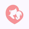 Mother holding her little baby in heart shaped silhouette Royalty Free Stock Photo