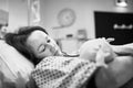 Mother holding her newborn baby right after delivery Royalty Free Stock Photo