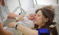 Mother holding newborn baby Royalty Free Stock Photo