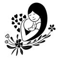 Mother holding a newborn baby with her arm in heart-shaped Royalty Free Stock Photo