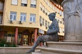 Mother hugging a child. Monument at the historical center of Skopje ,Macedonia