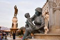 Mother hugging a child. Monument at the historical center of Skopje ,Macedonia