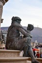 Mother hugging a child. Monument at the historical center of Skopje ,Macedonia