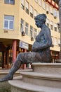 Mother hugging a child. Monument at the historical center of Skopje ,Macedonia