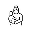 Black line icon for Mother, matriarch and baby Royalty Free Stock Photo