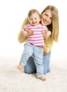 Mother and Kid Girl, Happy Mom with Baby Daughter, Infant Child Royalty Free Stock Photo