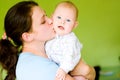 Mother kiss her baby Royalty Free Stock Photo