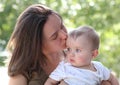 Mother kissing baby Royalty Free Stock Photo