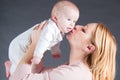 Mother kissing baby boy Royalty Free Stock Photo