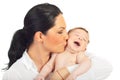 Mother kissing baby boy Royalty Free Stock Photo