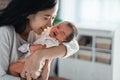 Mother kissing her little daughter Royalty Free Stock Photo