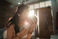 Mother kissing her little daughter Royalty Free Stock Photo