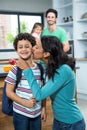 Mother kissing her son Royalty Free Stock Photo