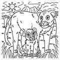 Mother Lion and Baby Lion Coloring Page for Kids