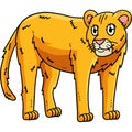 Mother Lion Cartoon Colored Clipart Illustration