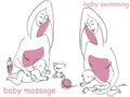 Mother makes baby massage