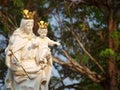 Mother Mary sculpture statue with Jesus in her arm Royalty Free Stock Photo