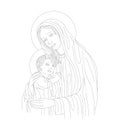 Mother Mary and Son Linr Art