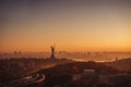 Mother Motherland monument at sunset. In Kiev, Ukraine. Royalty Free Stock Photo