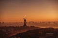 Mother Motherland monument at sunset. In Kiev, Ukraine. Royalty Free Stock Photo