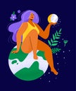 Mother Nature - colorful flat design style illustration