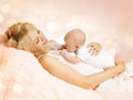 Mother and Newborn Baby, Happy Mom Holding New Born Kid Royalty Free Stock Photo