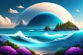 Mother Ocean Day Background Generative AI