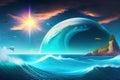 Mother Ocean Day Background Generative AI