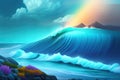 Mother Ocean Day Background Generative AI