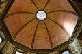 The mother-of-pearl-decorated roof of the Tribuna room