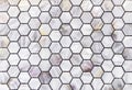 Mother of pearl mosaic tiles in the shape of honeycombs