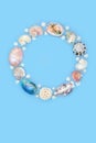 Mother of Pearl and Natural Seashell Wreath Royalty Free Stock Photo