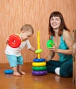 Mother plays with baby Royalty Free Stock Photo