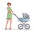 Mother with pram