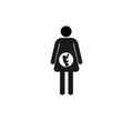 Mother, pregnancy icon. Vector illustration, flat design. Royalty Free Stock Photo